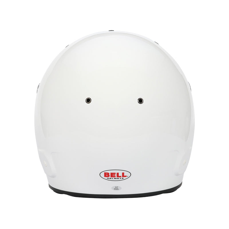 Rear view of the Bell M8 SPORT Multi - Purpose Racing Helmet - Snell SA2025 in White color at FAST RACER