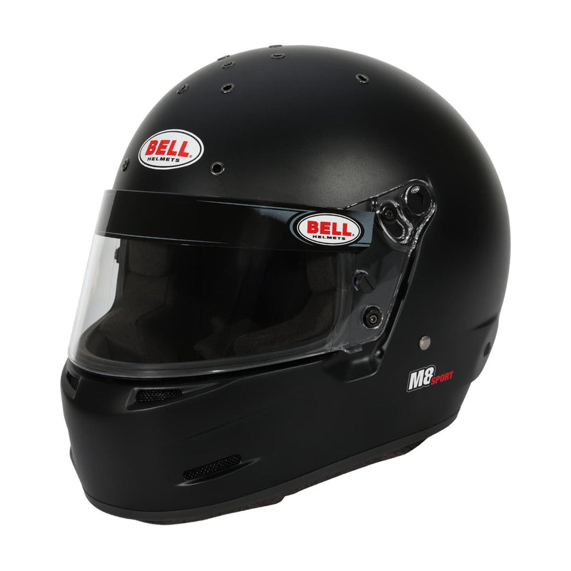 Main Left View of Bell M8 SPORT Multi - Purpose Racing Helmet Snell SA2025 in Black Color FAST RACER