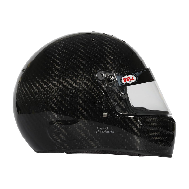 Full right view of the Bell M8 ULTRA Carbon Multi-Purpose Racing Helmet - Snell SA2025 / FREE GIFT in Black color at FAST RACER.