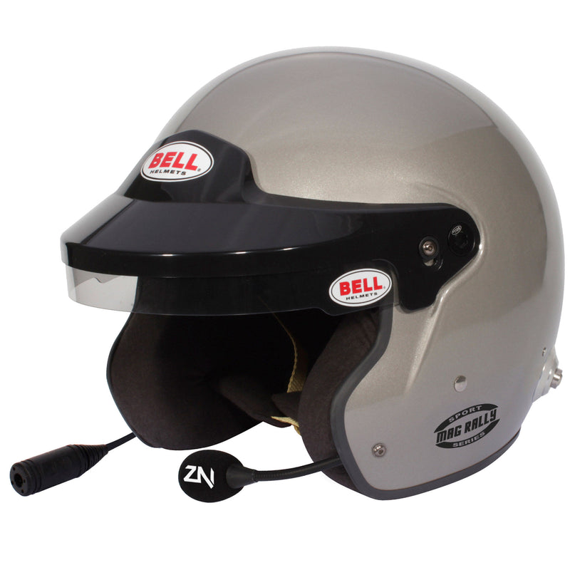 bell children cars speed racer multi sport helmet Bell MAG Rally Open Face Racing Helmet FIA | Free GIFT, FIA8859-2024 | Metallic Titanium Silver