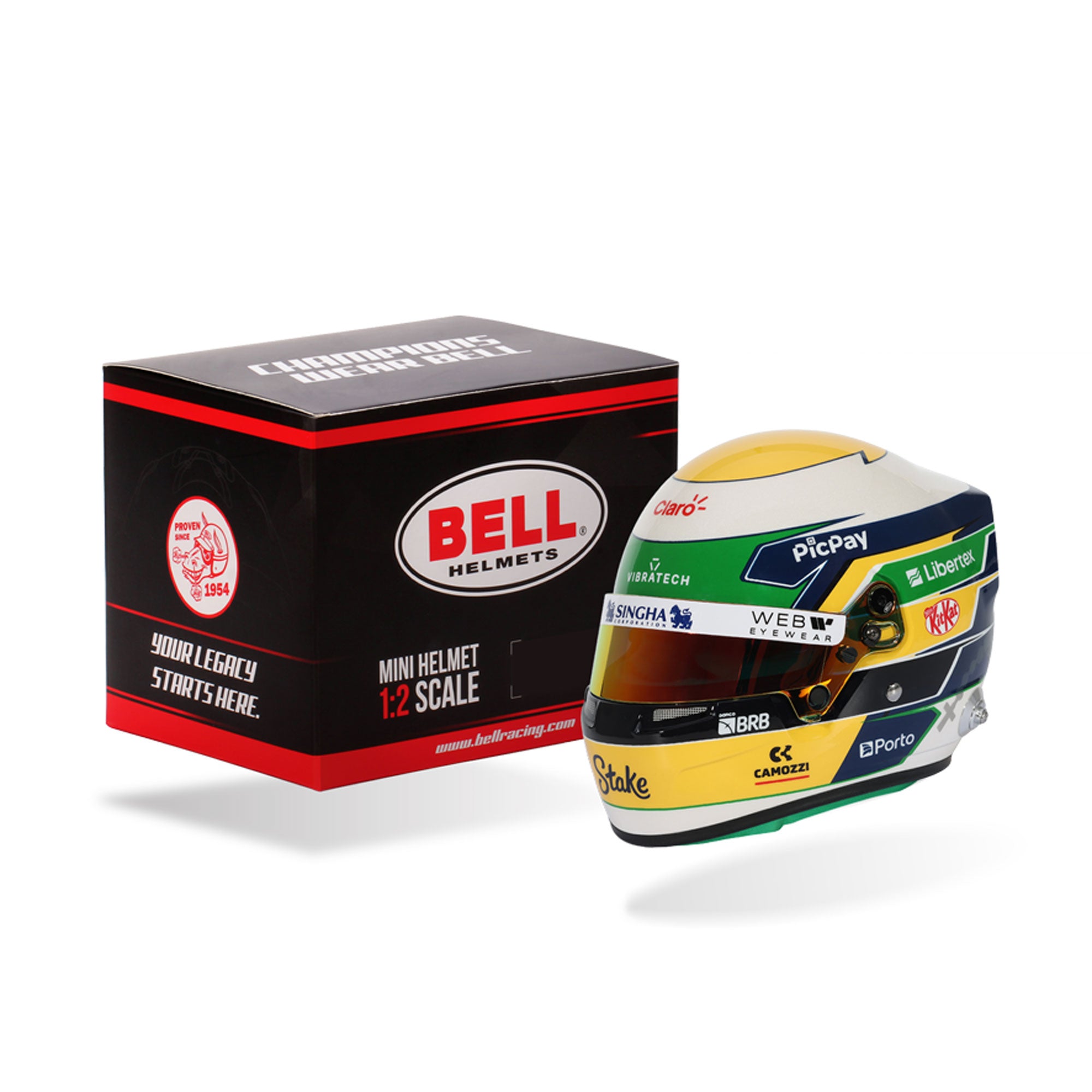 Bell 1:2 Scale F1 Mini Helmet Gabriel Bortoleto / Kick Sauber - 2025 ...