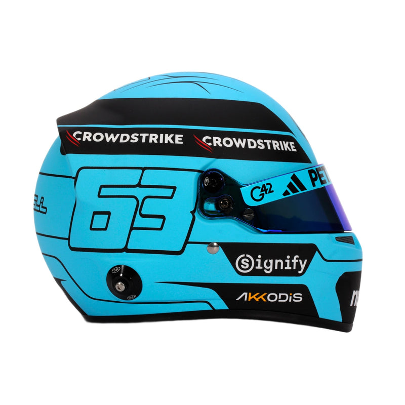 george white motorcycle helmets 1989 Snider Race Used Sprint Car Helmet This F1 mini helmet reproduces in 1 George Russell's helmet for Williams