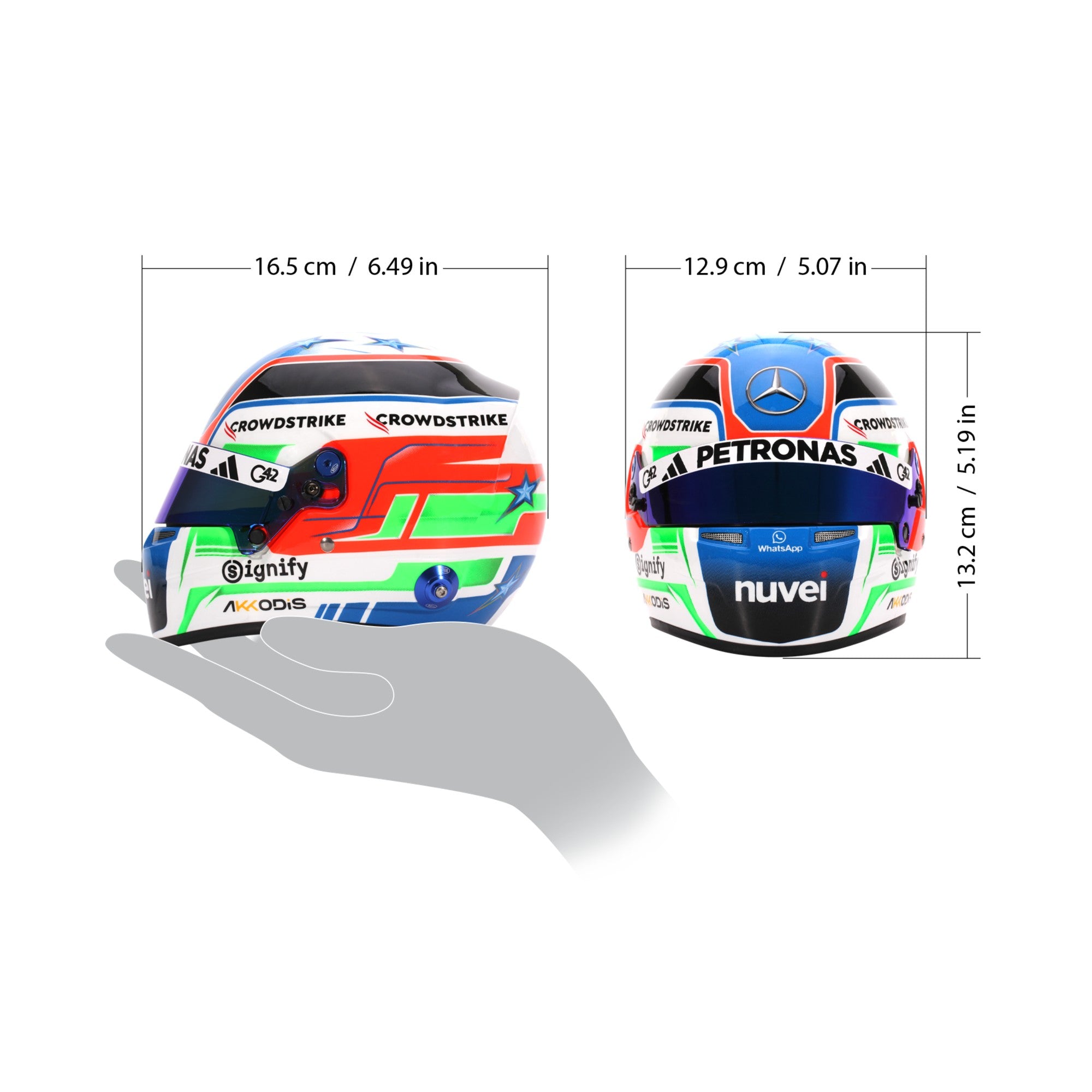 F1メルセデス 2025年チームカード キミ・アントネリ ミニヘルメット BELL（ベル） BELL 1/2スケール レプリカ ヘルメット メルセデス AMG