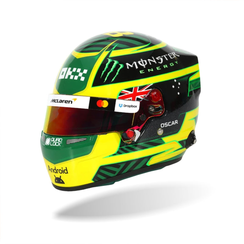 Main Left View of the Bell Oscar Piastri 1:2 Scale F1 Mini Helmet - 2026 F1 Australian GP at FAST RACER