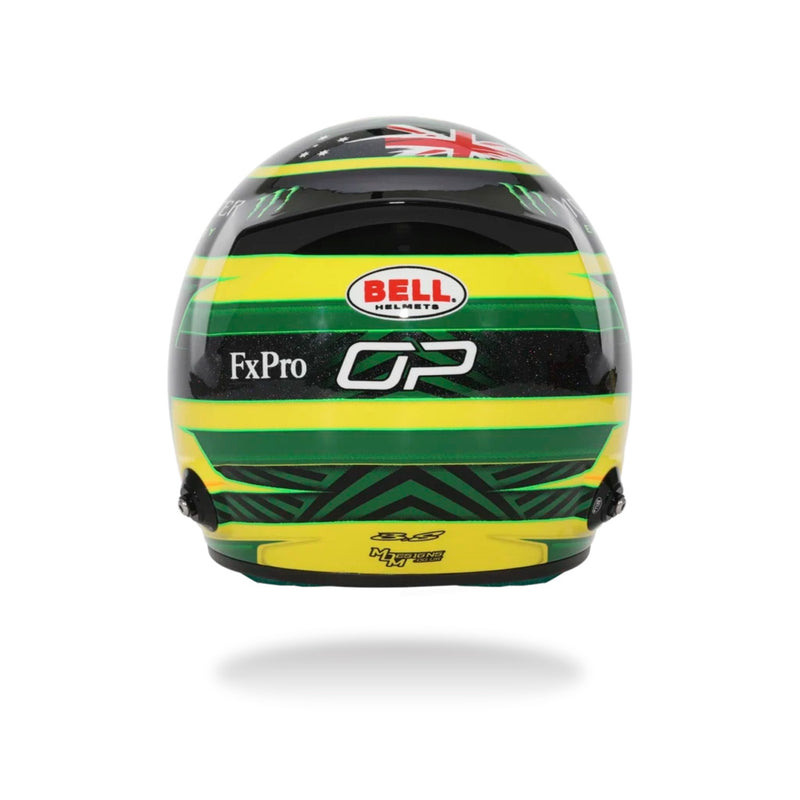 Rear View of the Bell Oscar Piastri 1:2 Scale F1 Mini Helmet - 2026 F1 Australian GP at FAST RACER