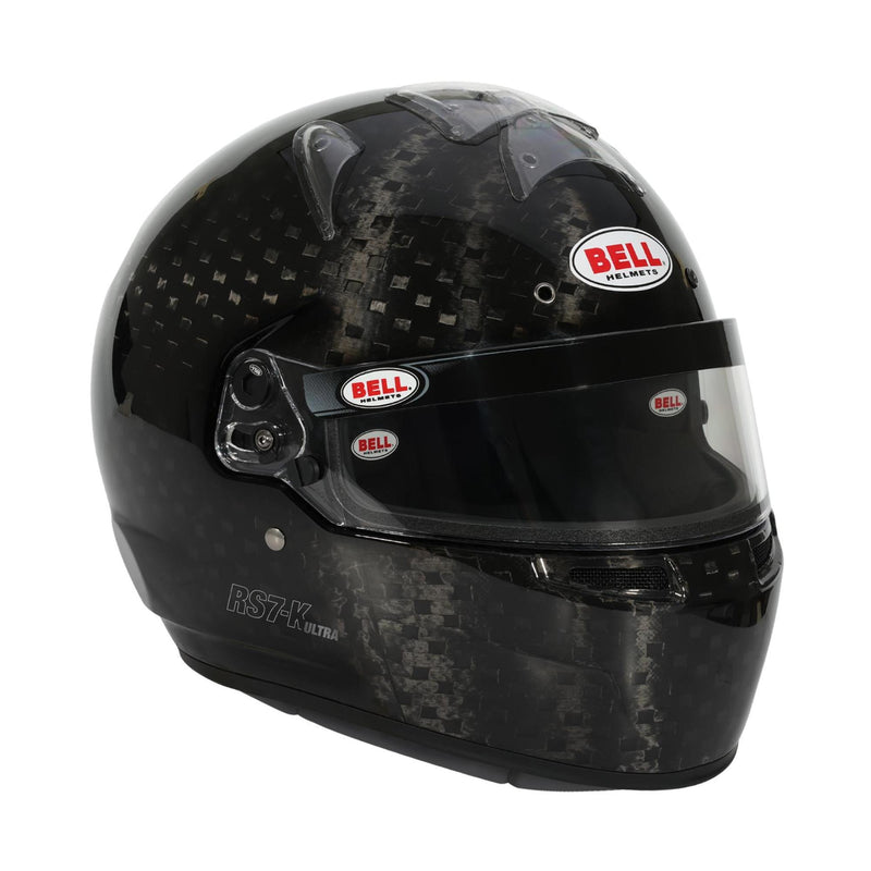 Main right view of the Bell RS7 - K ULTRA Kart Helmet - Snell K2025 / FIA8878 in Black Color at FAST RACER