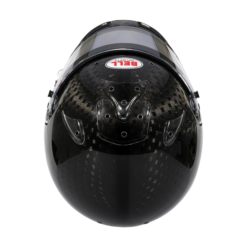 Top view of the Bell RS7 - K ULTRA Kart Helmet - Snell K2025 / FIA8878 in Black Color at FAST RACER