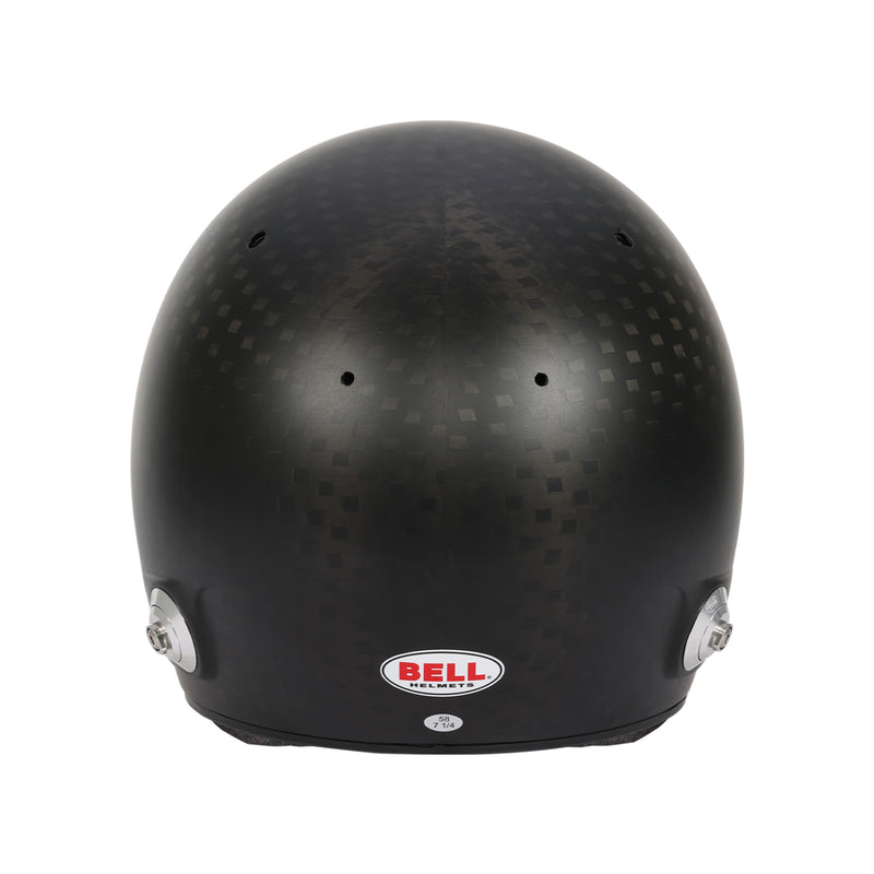 Rear view of the Bell RS7 LITE ULTRA Racing Helmet - Snell SA2025 / FIA8859 in Black color at FAST RACER