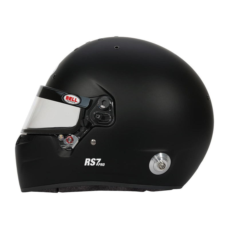 Full left View of Bell RS7 PRO Racing Helmet Snell SA2025 and FIA 8859-2024 Certified in Black color at FAST RACER