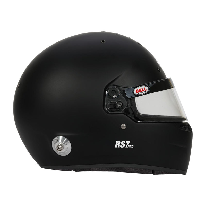 Full right View of Bell RS7 PRO Racing Helmet Snell SA2025 and FIA 8859-2024 Certified in Black color at FAST RACER
