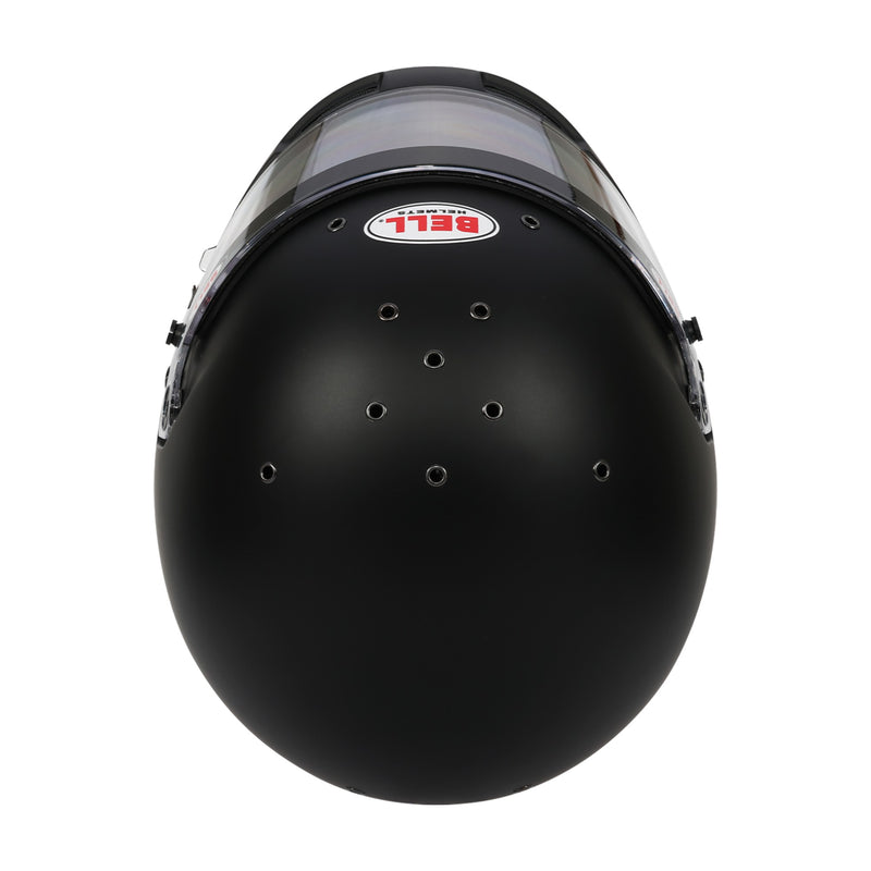 Top View of Bell RS7 PRO Racing Helmet Snell SA2025 and FIA 8859-2024 Certified in Black color at FAST RACER