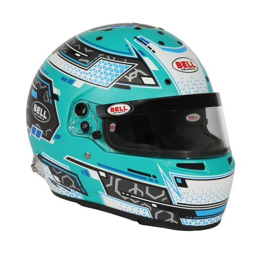 Main right view of the Bell RS7 PRO Stamina Aquamarine Racing Helmet - Snell SA2025 / FIA at FAST RACER