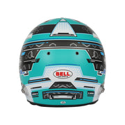 Rear view of the Bell RS7 PRO Stamina Aquamarine Racing Helmet - Snell SA2025 / FIA at FAST RACER