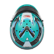Top view of the Bell RS7 PRO Stamina Aquamarine Racing Helmet - Snell SA2025 / FIA at FAST RACER