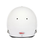Rear View of Bell RS7 PRO Racing Helmet Snell SA2025 and FIA 8859-2024 Certified in White color at FAST RACER