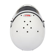Top View of Bell RS7 PRO Racing Helmet Snell SA2025 and FIA 8859-2024 Certified in White color at FAST RACER