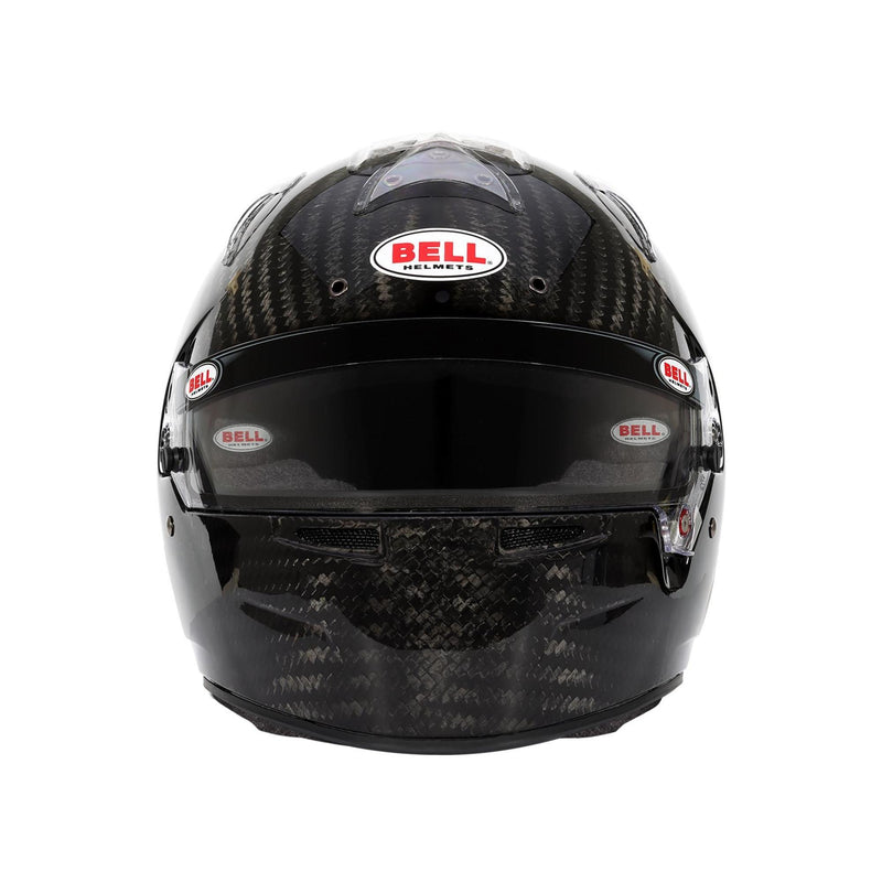 Front view of the Bell RS7 ULTRA Racing Helmet - Snell SA2025 / FIA8859 in Black color at  FAST RACER