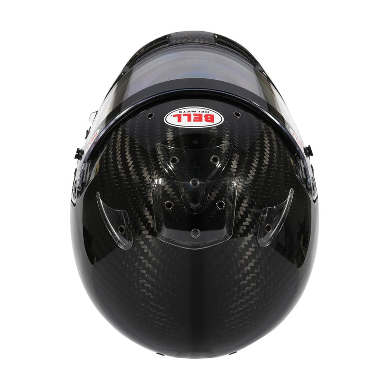 Top view of the Bell RS7 ULTRA Racing Helmet - Snell SA2025 / FIA8859 in Black color at  FAST RACER