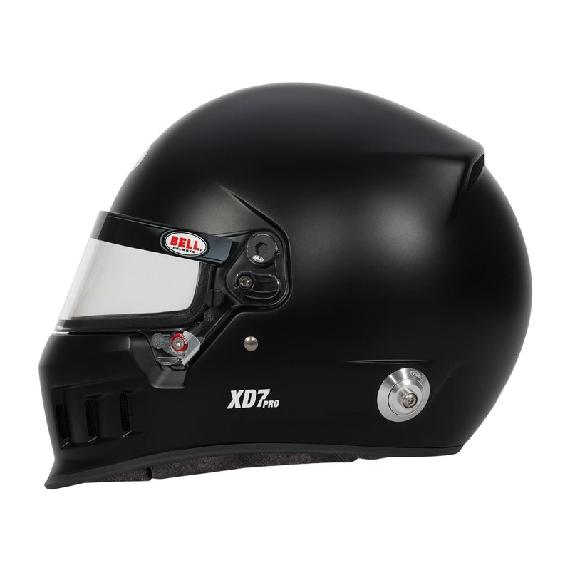 Full left view of the Bell XD7 PRO Dirt Track & Open Wheel Racing Helmet - Snell SA2025 in Black color at FAST RACER
