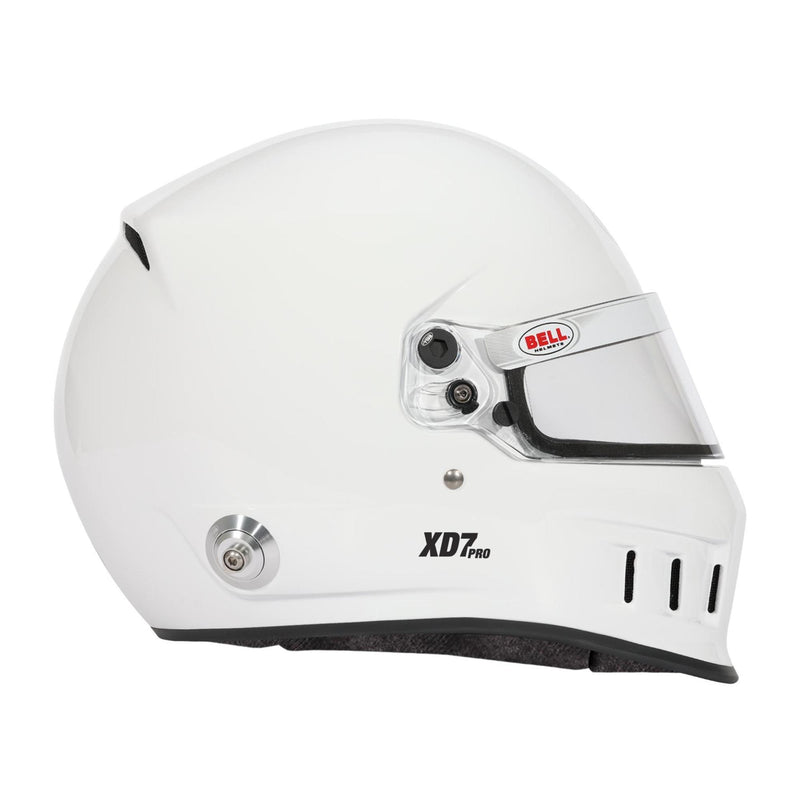 Full right view of the Bell XD7 PRO Dirt Track & Open Wheel Racing Helmet - Snell SA2025 in White color at FAST RACER
