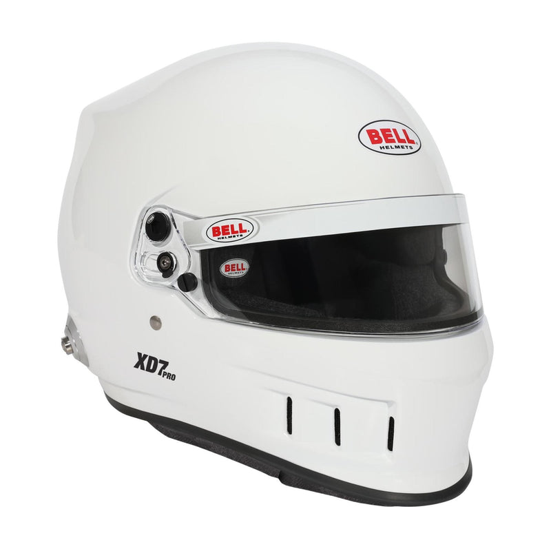 Main right view of the Bell XD7 PRO Dirt Track & Open Wheel Racing Helmet - Snell SA2025 in White color at FAST RACER
