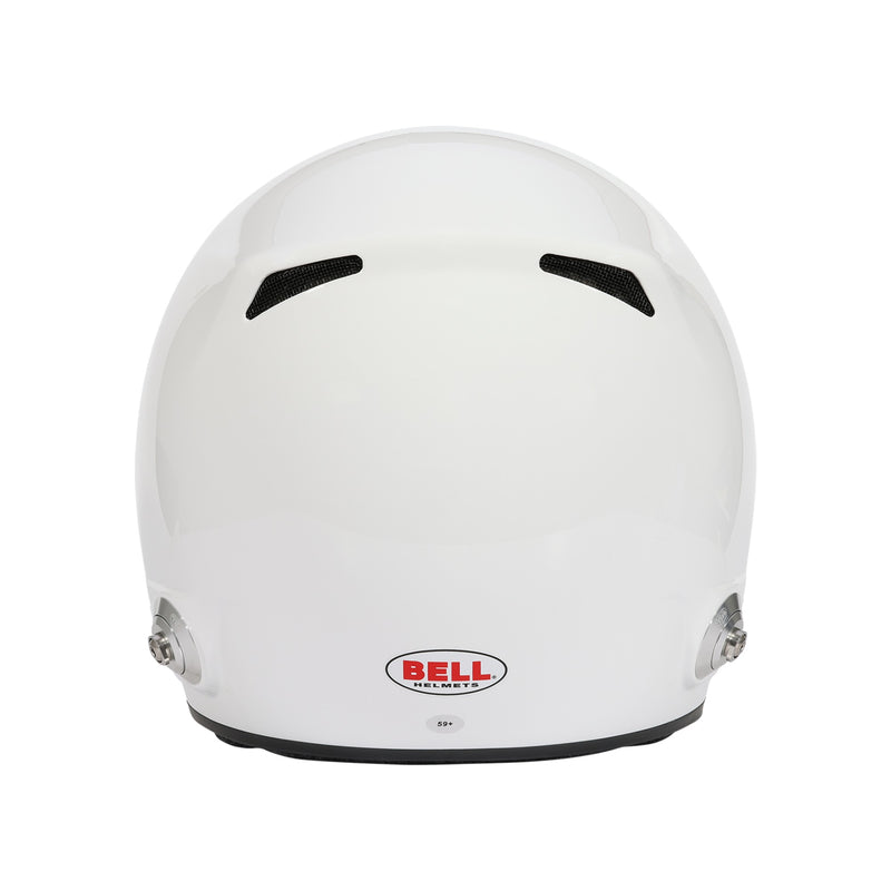 Rear view of the Bell XD7 PRO Dirt Track & Open Wheel Racing Helmet - Snell SA2025 in White color at FAST RACER