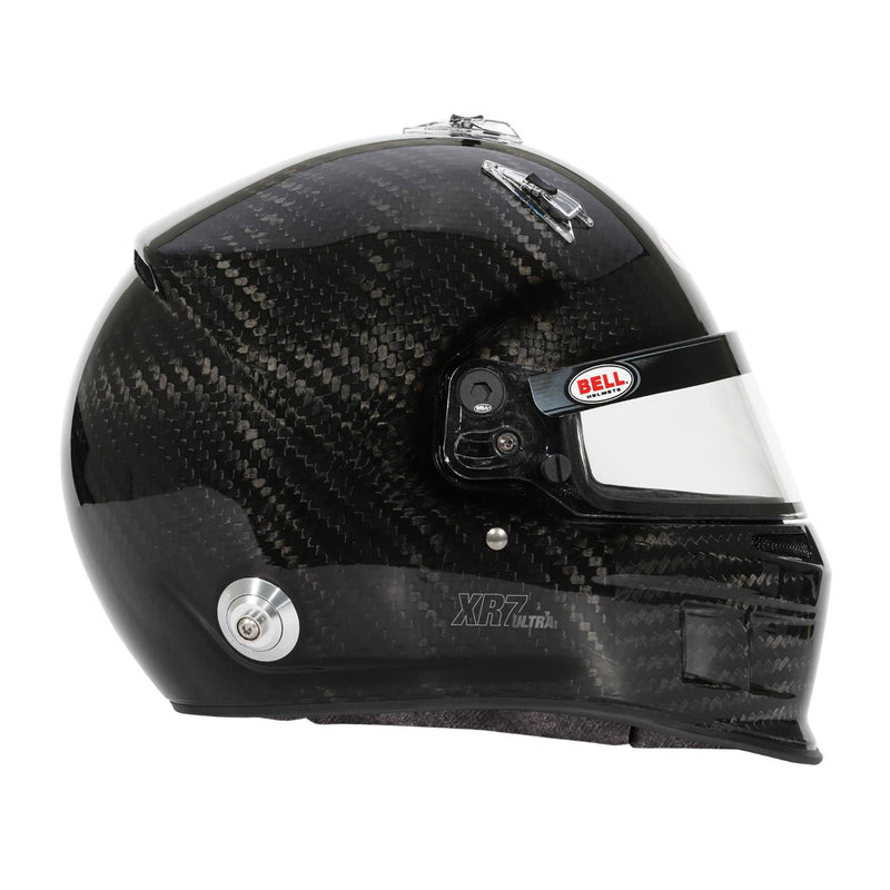 Full right view of the Bell XR7 ULTRA Carbon Racing Helmet - Snell SA2025 / FIA in Black color at FAST RACER