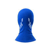 Rear view of the Fast Racer Karting Balaclava Graphic 1 in Blue Color
