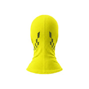 Rear view of the Fast Racer Karting Balaclava Graphic 1 in Yellow Color