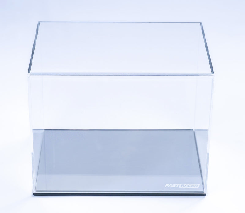 Front View of the FAST RACER Premium 1:2 Scale Mini Helmet Display Case with White Background