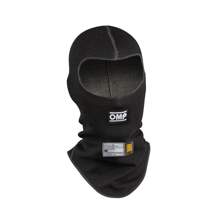 OMP FIRST Balaclava - Open Face Fireproof Racing Balaclava - FIA Approved - Black - Fast Racer 