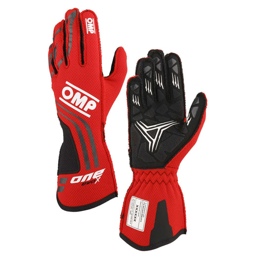 OMP ONE EVO-X MY24 Racing Gloves FIA 8856-2018 - Red Pair - Fast Racer