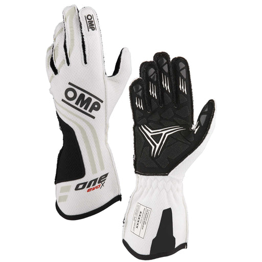 OMP ONE EVO-X MY24 Racing Gloves FIA 8856-2018 - White Pair - Fast Racer