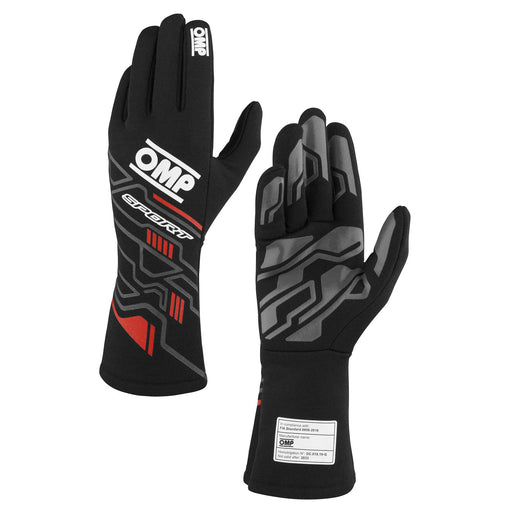 OMP SPORT Racing Gloves FIA 8856-2018 Approved - Black/Red - Fast Racer