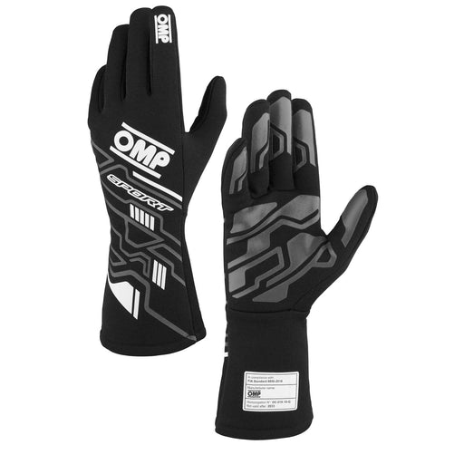 OMP SPORT Racing Gloves FIA 8856-2018 Approved - Black/White - Fast Racer