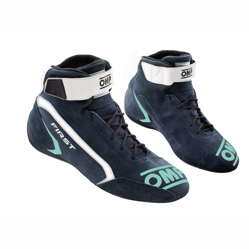 OMP FIRST Racing Shoes FIA - Navy Blue/Tiffany - Fast Racer 