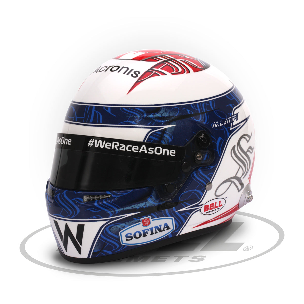 Casque Bell Nicholas Latifi Williams Monaco GP 750ème Mini Ligne 1/2 Casque Bell Nicholas Latifi Williams Monaco GP 750ème Mini Ligne 1/2