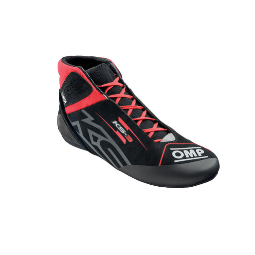 Main View of the Black/Red color OMP KS-3 Kart Shoes / 2026 Model at Fast Racer