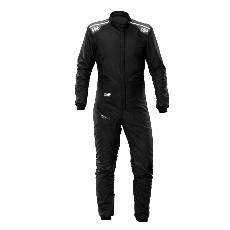 Full Front view of the ONE EVO AIR SUIT FIA in Black color at Fast Racer.