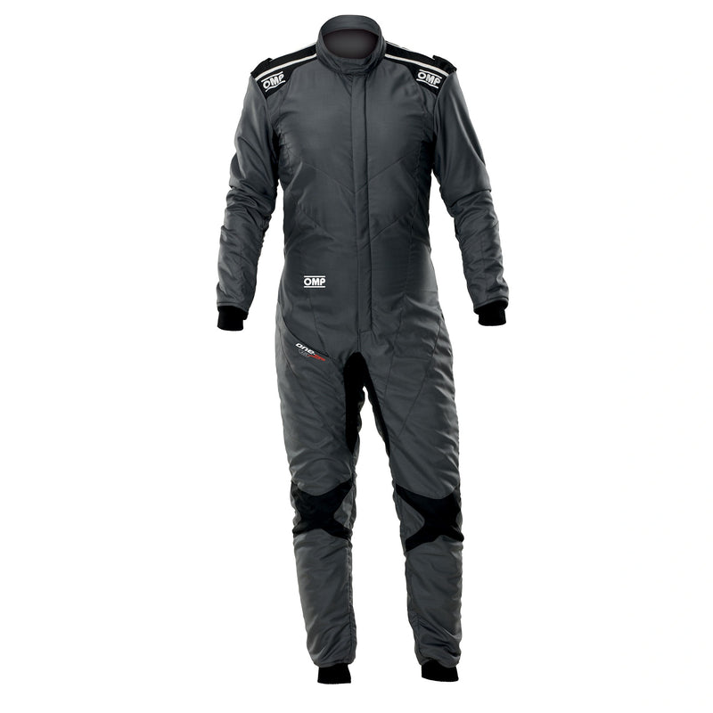 Full front view of the ONE EVO AIR SUIT FIA in Dark Gray/Black color at Fast Racer.