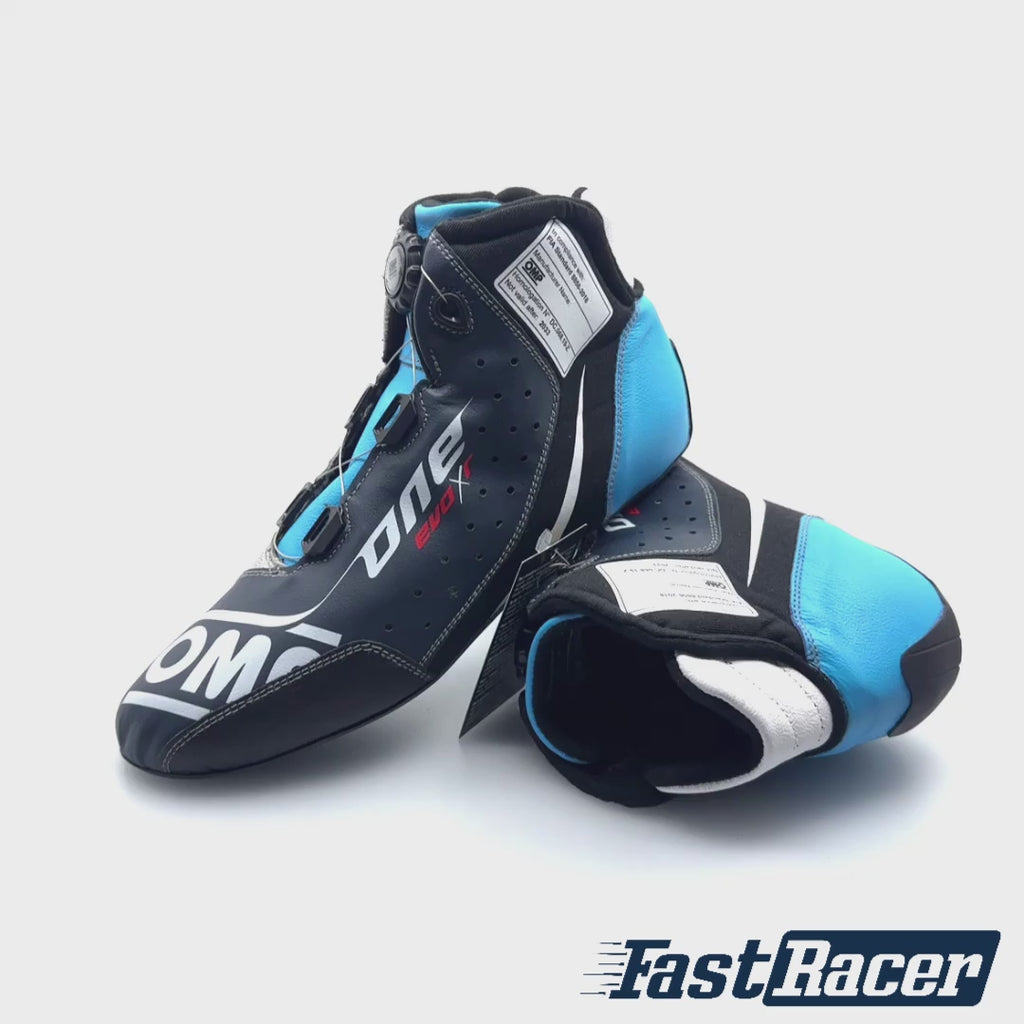 Buy OMP ONE EVO X R Rotor Racing Shoes - Race Boots - Pair - Navy Blue / Cyan - IC/805E - Fast Racer