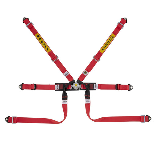 Sabelt FIA8853-2016 Steel Formula 2" Pull Up 6-Point Racing Harness - Red - Fast Racer