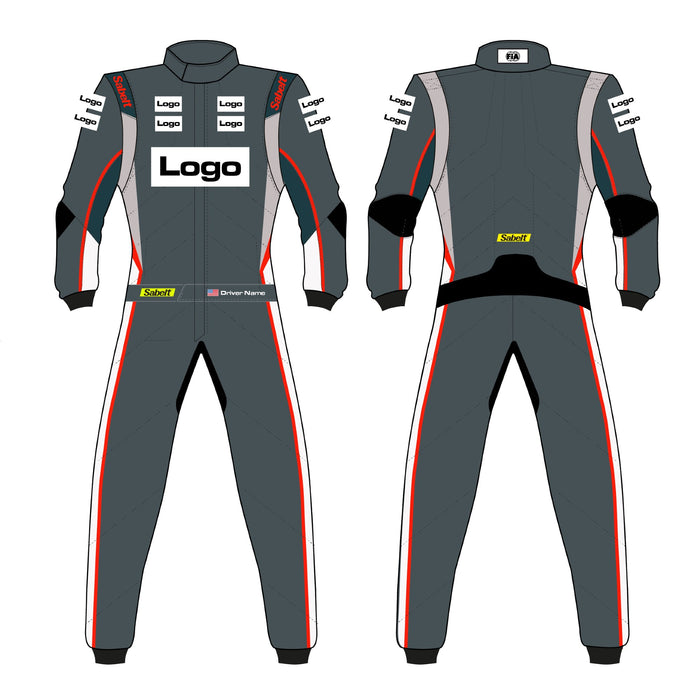 Sabelt TS10 Custom-Fitted Racing Suit - Printed, Four-color, Complex Design - Fast Racer