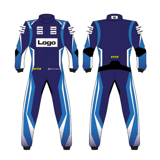 Sabelt TS-10 Sublimated Custom-fitted Racing Suit - Blue/Cyan/White - Fast Racer