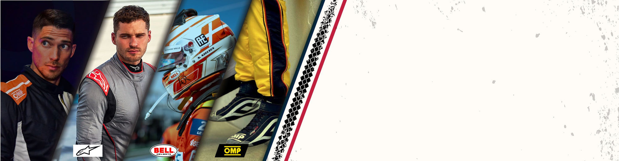 Top Racewear Brands as Alpinestars, BELL and OMP and full line-up of Race Helmets, Suits, Shoes, Gloves, Hans Devices and Accessories at FAST RACER