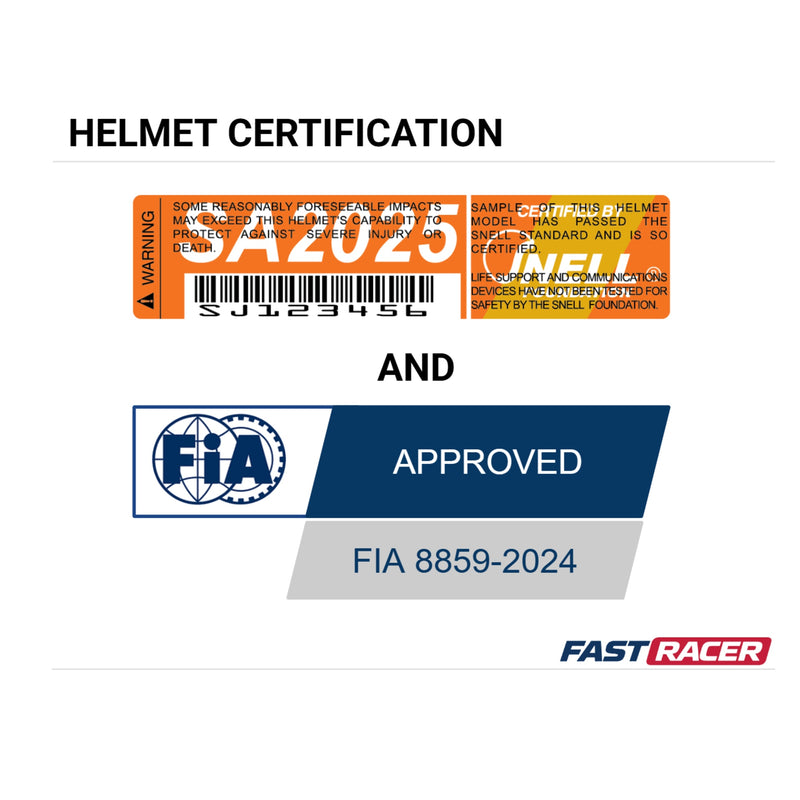 Certification of Bell RS7 PRO Racing Helmet Snell - SA2025 / FIA at FAST RACER