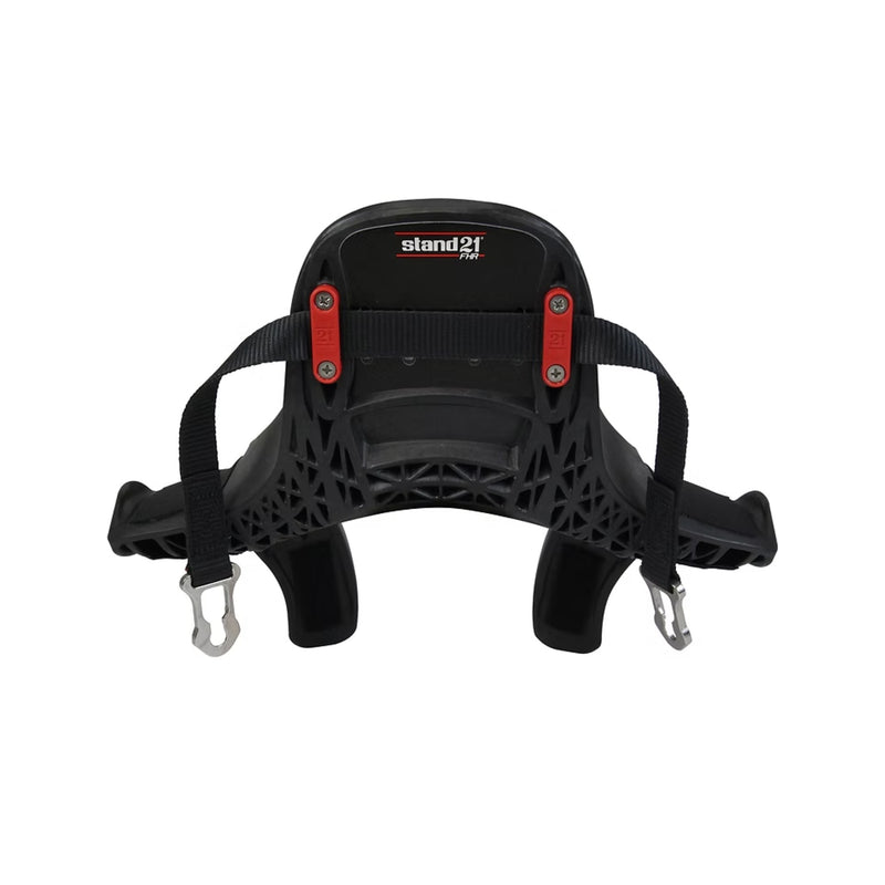 Stand21 Club 1 FHR head and neck restraint with padded shoulder supports, front view – Fast Racer