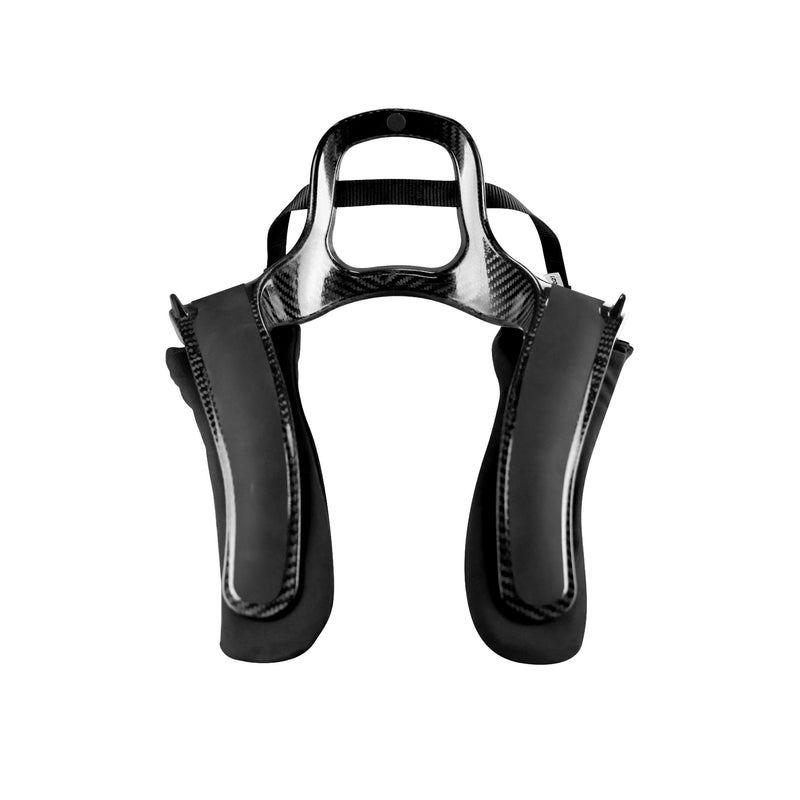 Stand21 FHR Featherlite Carbon head and neck restraint with ergonomic shoulder supports, frontview – Fast Racer