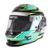 Main view of the Zamp RZ-42Y C3 Youth Graphic Racing Helmet Snell CMR2016 in Green/Silver color at FAST RACER