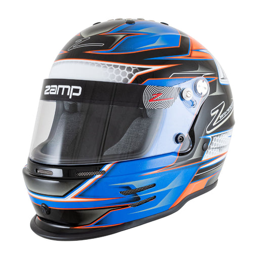 Main view of the Zamp RZ-42Y C3 Youth Graphic Racing Helmet Snell CMR2016 in Orange/Blue color at FAST RACER